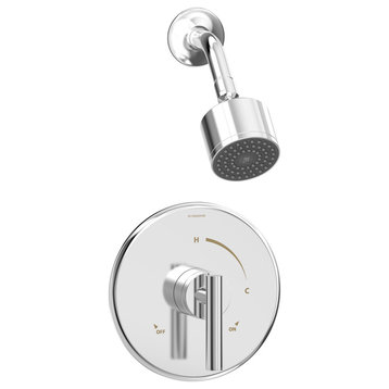 Dia Shower Trim Kit With Brass Escutcheon, Single Handle, Polished Chrome