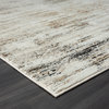 Brimah Gray/Ivory/Multi Distressed Stripe High-Low Indoor Area Rug, 5' X 7'11"