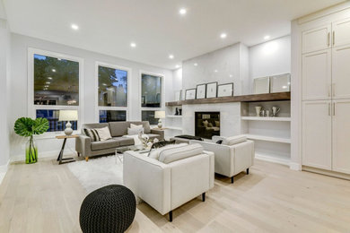 Living room - contemporary living room idea in Calgary