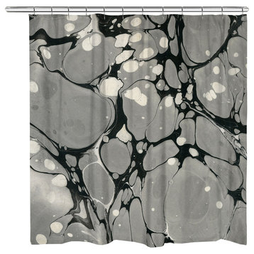 Laural Home Gray Marble Shower Curtain