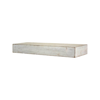 Wall Mounted Whitewashed Wood Bathroom Floating Shelf, 2-Tier Wall