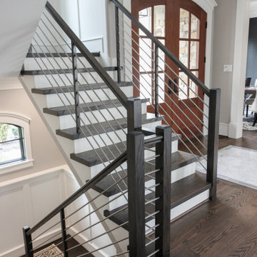 Project #72 | Modern Staircase with Horizontal Steel Rod Railing