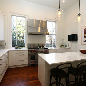 Contemporary Kitchen Remodel Brings Modern Amneties to Centries Old Home