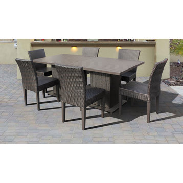 Barbados Square Dining Table with 6 Chairs Espresso