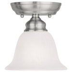 Livex Lighting - Essex Ceiling Mount, Brushed Nickel - Bring a refined lighting style to your kitchen or bath area with this Essex collection one light flush mount.