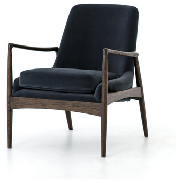 Braden Armchair, Modern Velvet Shadow
