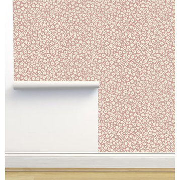 Mini Pink Floral Field Wallpaper by Erin Kendal, Sample 12"x8"