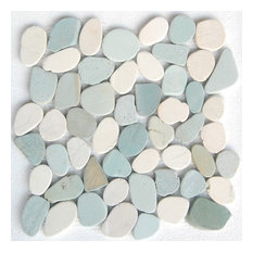 50 Most Por Tile For 2019 Houzz White Green Mix Natural 12x12 Interlocking Indonesia Pebble Tile 20 Sheets