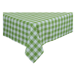 Xia Home Fashions - Gingham Check Tablecloth, 65"x108" Green - Tablecloths