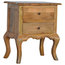 2 Drawer French Design Cabriole Leg Mango Wood Bedside Table