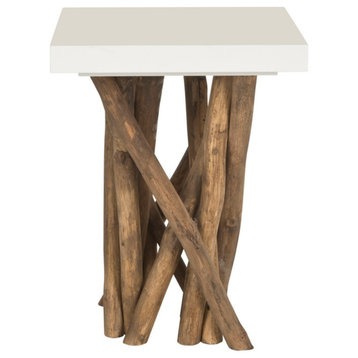 Chyna Branched Side Table White/Natural