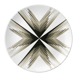 Gold Feathered Flower Plate - Dinner Plates
