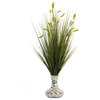 Onion grass w cattail w pearl mosaic vase (25x25x32"H)
