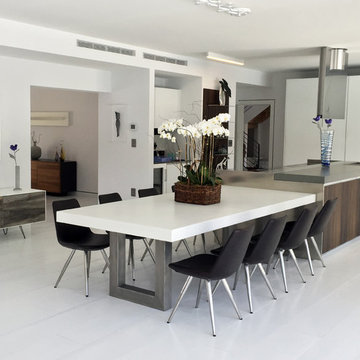 White Zen Concrete Dining Table