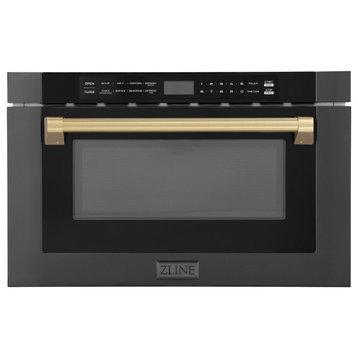 ZLINE Microwave Drawer s, Black Stainless and Champagne Bronze MWDZ-1-BS-H-CB