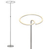 Twizzler LED Bright Light Floor Lamp- Dimmable Torchiere Lamp Silver Finish