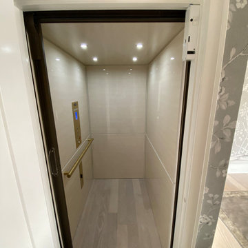 Traditional Home Elevator, Lux MDF Cab in Maple Sugar By Savaria