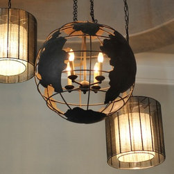 Transitional luxury home Carlton Woods Creekside - Pendant Lighting