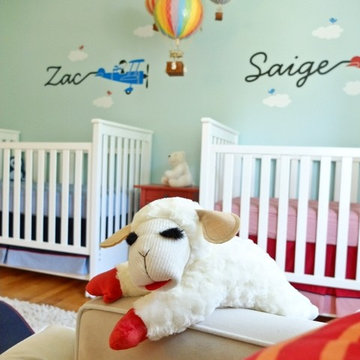 Up, Up & Away, Boy & Girl Twin Nursery