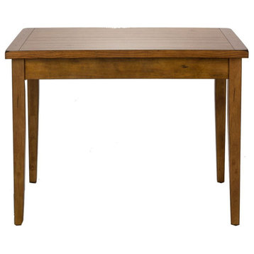 Liberty Furniture Treasures Solid Top Leg Dining Table in Oak