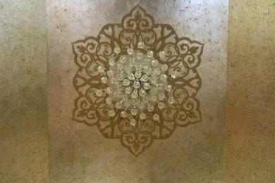 Gilded Ceiling with Arabesque Stencil Designs