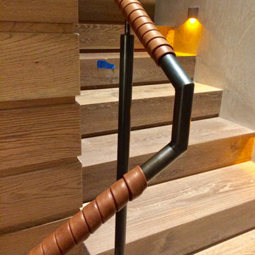 Overlapped Leather wrapped handrail
