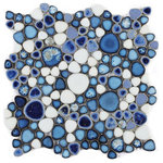 Flooring Supply Shop - Mosaic Porcelain Tile Mancala Pebble Series Floor Wall Pool Bathroom Shower, Roy - MOSAIC PORCELAIN TILE MANCALA PEBBLE SERIES - Royal Blue