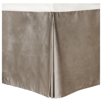 Cottonpure Colors Sustainable Cotton Bed Skirt, Gray, Queen
