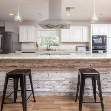 Wall - Mushroom Wood Island with White Wash Finish - Caddy MW Island