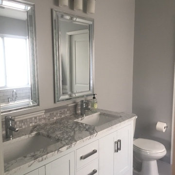 Transitional Grey & White Master Bath