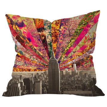 Bianca Green Blooming NY Outdoor Throw Pillow, 18x18x5