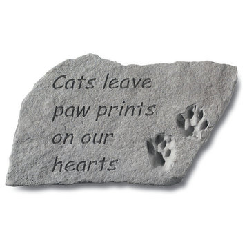 "Cats Leave Paw Prints on our Hearts" Garden Stone