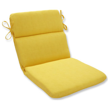 Fresco Melon Rounded Corners Chair Cushion, Yellow