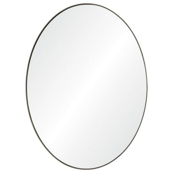Newport Wall Mirror, Antique Brushed Silver