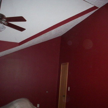 Bedroom repaint with accent wall before pic