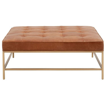 Essentials For Living Stitch and Hand Upholstered Coffee Table Brown