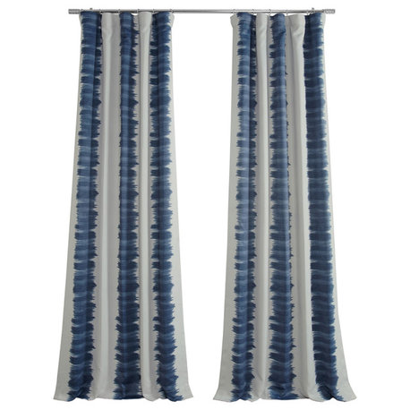 Flambe Blue Blackout Room Darkening Curtain, Set of 2, 50"x120"