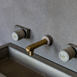 Avaa Round Concrete Tapware & Concrete Backplates, Jo-Hannah Spout, Maddie Basin - Bathroom Fixtures