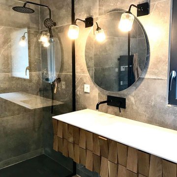 Ensemble Cuisine & Salle de bains, Bois et Noir