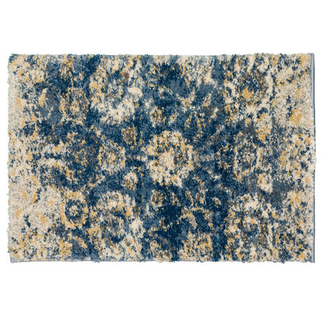 Addison Barkley Blue Floral Farmhouse 1'8"x2'6" Accent Rug