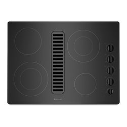 Jenn-Air 30" Electric Radiant Downdraft Cooktop, Black On Black | JED3430WB - Cooktops