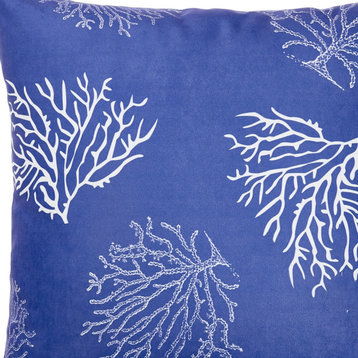 Square Blue Coral Reef Decorative Throw Pillow Cover