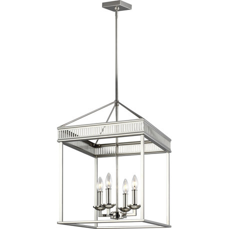 Woodruff 4-Light Chandelier, Polished Nickel