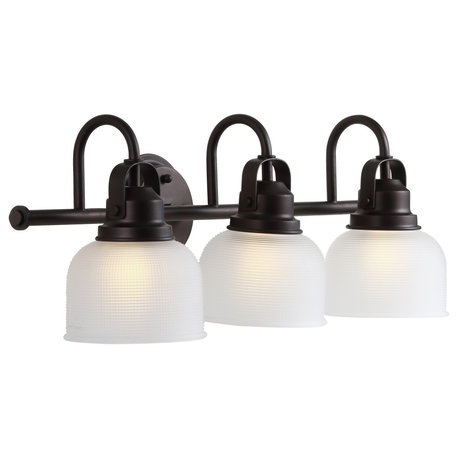 Virginia 1-light Metal/Glass LED Vanity Light, Oil Rubbed Bronze, 3-Light