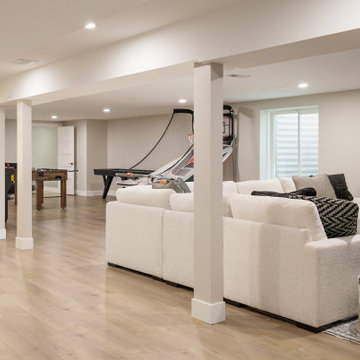Contemporary Family Basement - Lake Barrington
