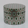 Silver Geometric Round Ceramic Box