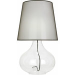 Robert Abbey - Robert Abbey 459W June - One Light Table Lamp - Black Fabric Wrapped 15.75 x 7.75  Shade Included: YesJune One Light Table Lamp Clear/Black Fabric Wrapped White Organza Fabric Shade *UL Approved: YES *Energy Star Qualified: n/a  *ADA Certified: n/a  *Number of Lights: Lamp: 1-*Wattage:150w E26 A Medium Base bulb(s) *Bulb Included:No *Bulb Type:E26 A Medium Base *Finish Type:Clear/Black Fabric Wrapped