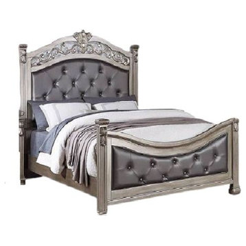 Elm 4 Piece Queen Size Bedroom Set With Crafted Bed Frame