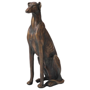 30.25"H MGO Sitting Greyhound Dog Statue