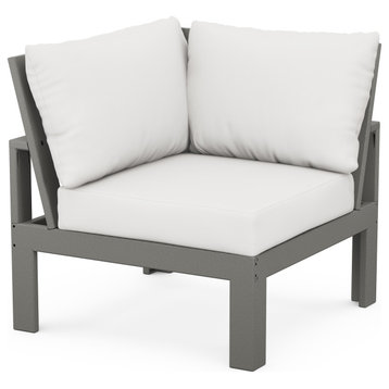 Modular Corner Chair, Slate Gray/Natural Linen